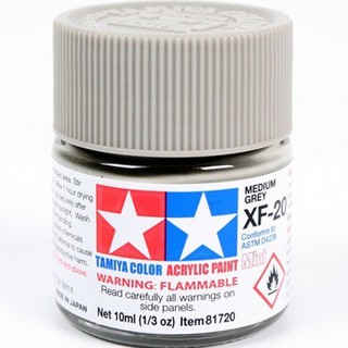 TAMIYA 田宮 81720 模型 耗材 水性漆 XF-20 消光 中度灰色 10ml 萬年東海