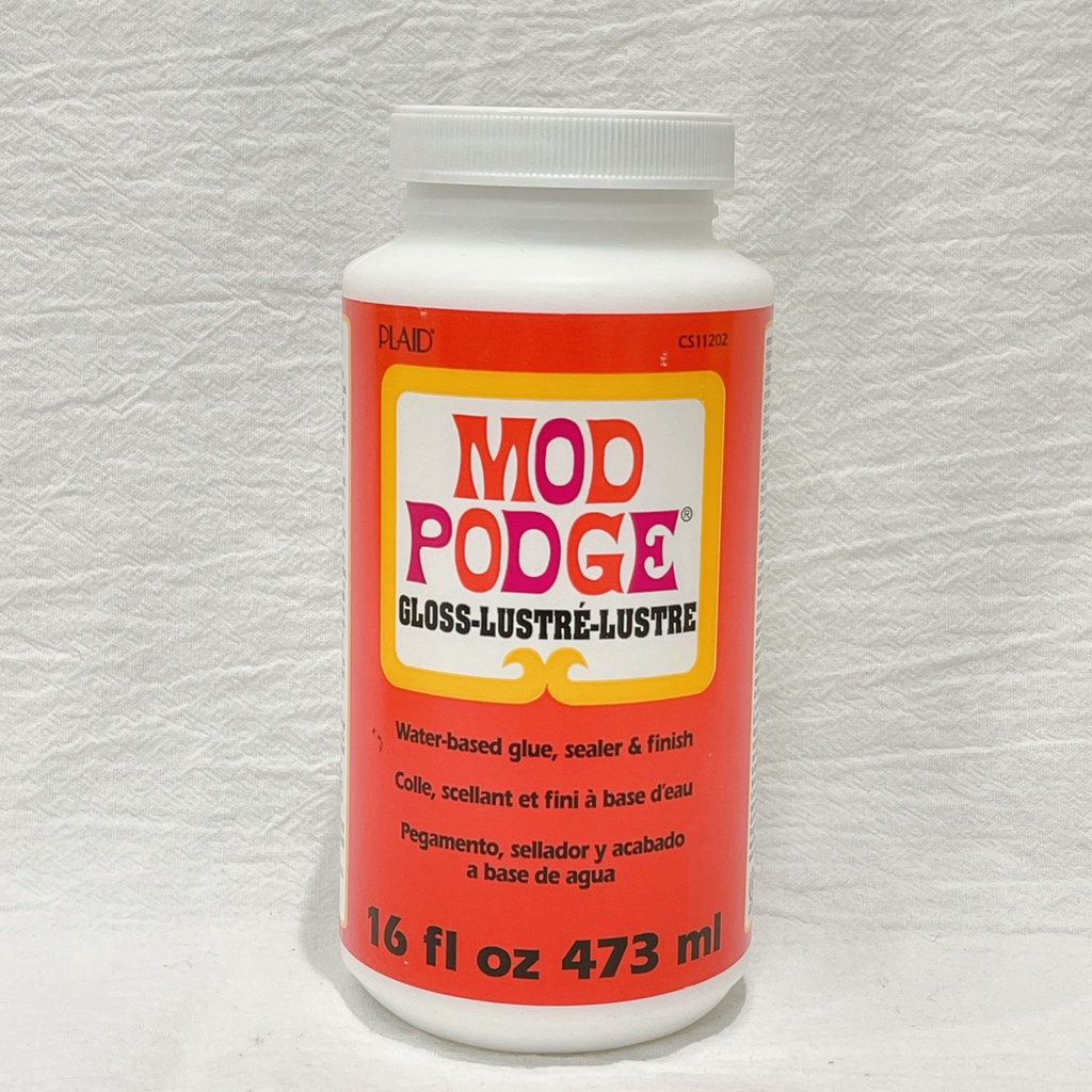 『牧莎記事』Mod Podge剪貼彩繪膠 亮光拼貼膠 蝶谷巴特 亮面16OZ-Plaid-美國進口-PL-CS11202