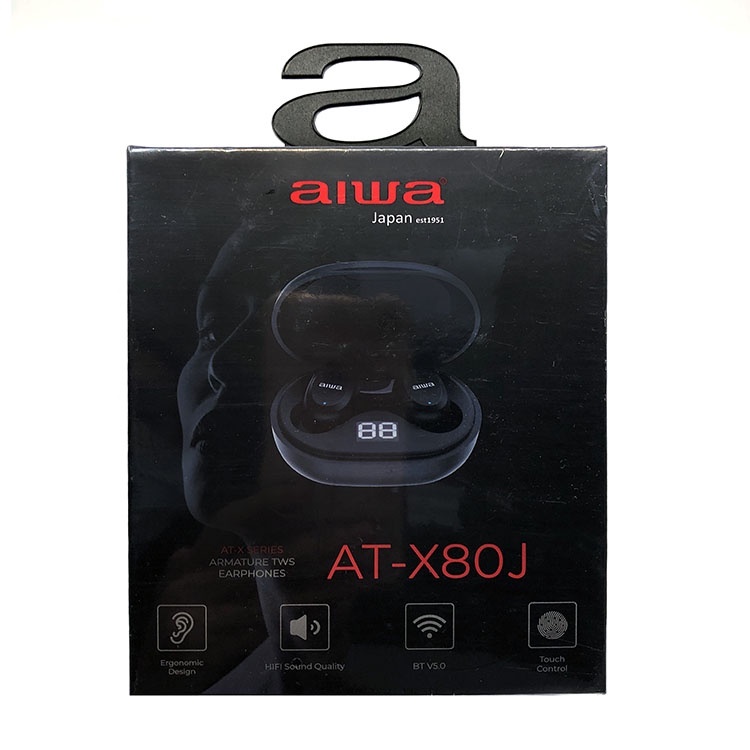 【中將3C】aiwa 愛華 真無線藍芽耳機 (黑) . AT-X80J