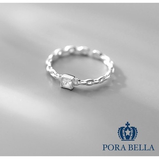 <Porabella>925純銀鋯石戒指 簡約韓風 超百搭 可調開口式 大尺寸 銀戒 Rings