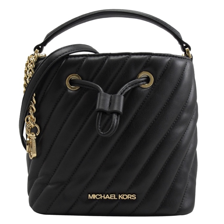 Michael Kors MK Suri 小香風羊皮感 水桶包 小水桶包 斜背包 兩背帶 現貨黑金 特價 售完不補