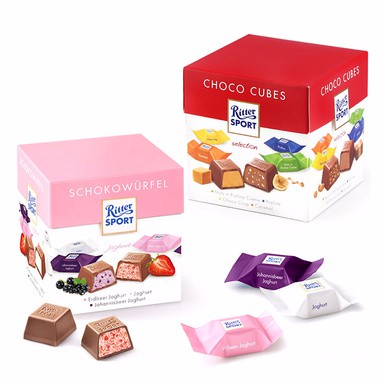 【米糖】德國 力特律動 巧克力 RitterSport 小禮盒式 彩色方塊 草莓優格 情人節 送禮 盒裝巧克力 綜合