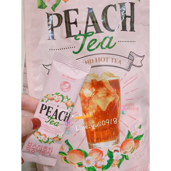 現貨 預購韓國no Brand Peach Tea 即溶茶冷飲水蜜桃茶 單包入 14g一次 包 蝦皮購物