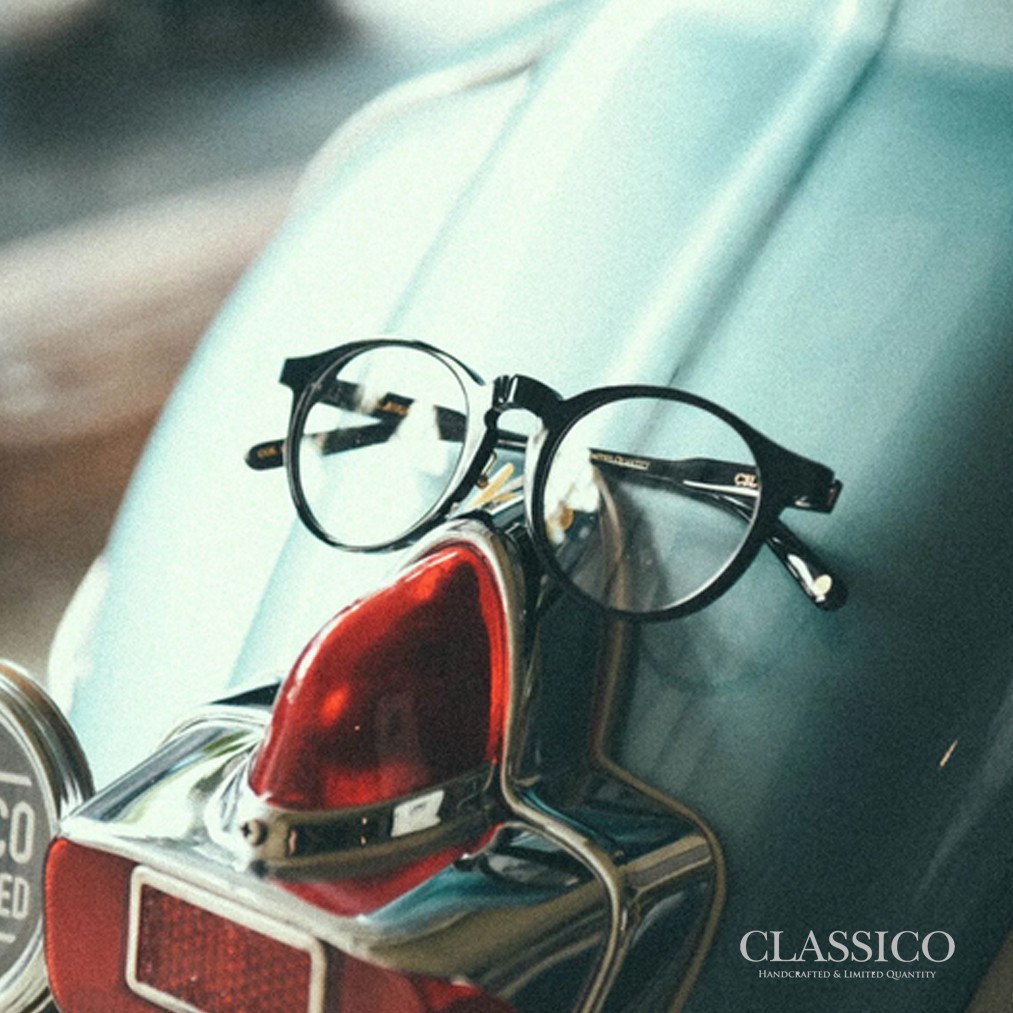 台灣 CLASSICO 眼鏡 C3L (黑色) 金屬鼻托 波士頓圓框 鏡框 半手工眼鏡【原作眼鏡】