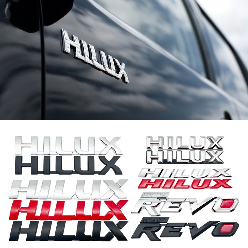 3d ABS Chrome 徽標字母汽車汽車後備箱裝飾標誌貼紙徽章貼花替換, 用於豐田 HILUX REVO