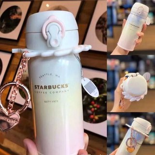星巴克熱銷款Thermos膳魔師天使三色漸變保溫杯350ML 保溫瓶 咖啡杯 便攜隨行杯子