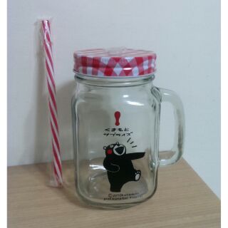 全新 熊本熊 KUMAMON 梅森罐 450ml 玻璃罐 收納罐 儲物罐 保鮮罐 密封罐 附盒子 野餐