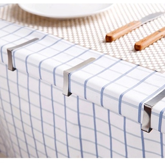 （現貨秒發）不銹鋼桌布夾 三角形臺布夾 加長款可調節式餐桌防風防滑固定夾子