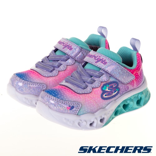 【SKECHERS】女童系列  燈鞋  FLUTTER HEART LIGHTS - 302315L - 粉綠 LVMT
