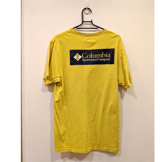 【Columbia】哥倫比亞男生黃色短袖素T T-SHIRT 素踢 男性 男生 正版