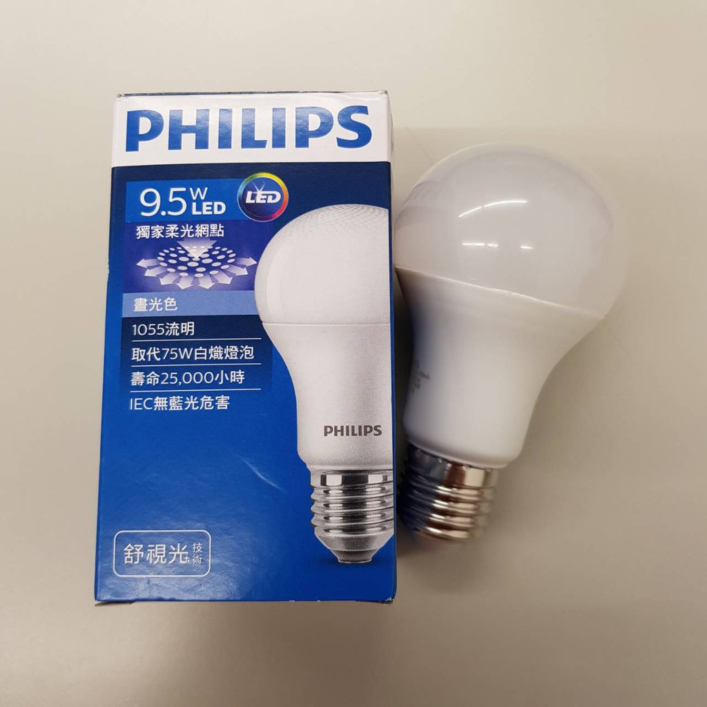 [典匯甘仔店] 飛利浦 PHILIPS LED 9.5W 球泡 燈泡 舒視光 6500K 白光