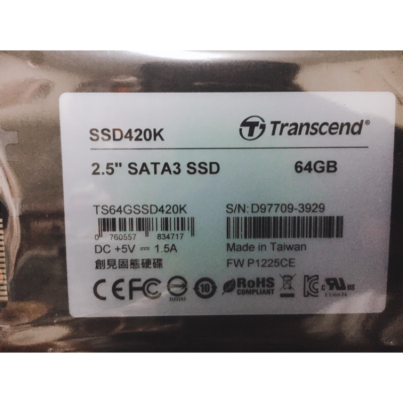 創見Transcend 2.5” SSD420K SATA3 64GB 鋁殼| 蝦皮購物