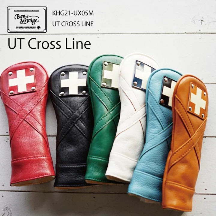 日本Kinosho Transit 高爾夫球商品-交叉款皮革UT小雞腿球桿套6色