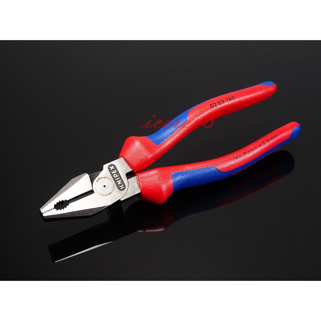 德國工藝 頂級工具KNIPEX 02 02 180省力型雙料舒適鋼絲鉗 老虎鉗