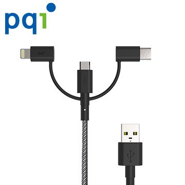 北車 PQI i-Cable 3合1(Lightning/Micro-SD/Type-C) 快速充電傳輸線 180cm