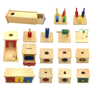 蒙特梭利教具 嬰幼兒早教教具 嬰兒組合三菱體配套盒 三色套環 IC班教玩具
