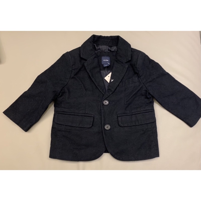 全新baby Gap 12-18m黑色西裝外套。男童。日本80cm。排扣婚禮喜宴。造型攝影。