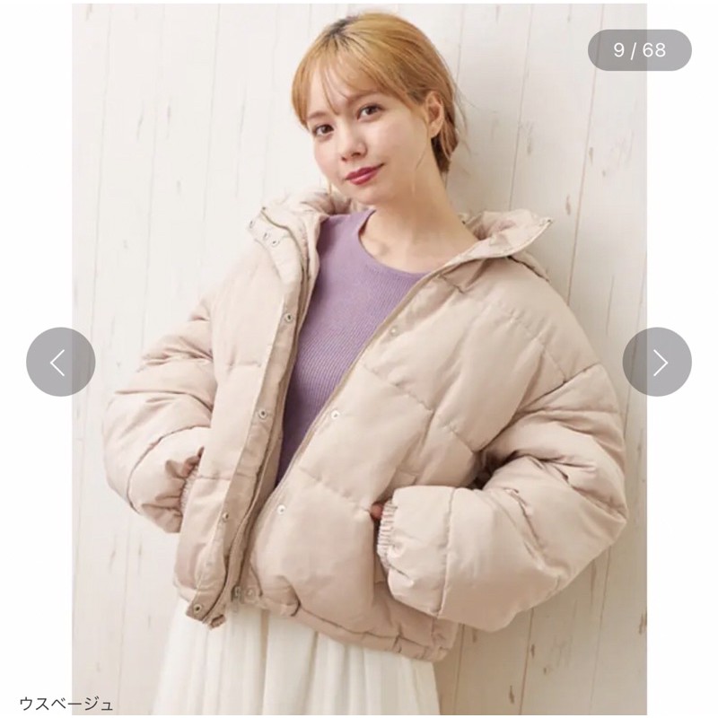 日本品牌ingni米粉色鋪棉外套麵包大衣