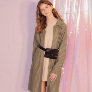 PAZZO♥ 質感條紋長版襯衫 外套． 免運