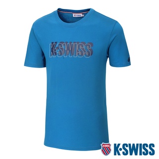 K-SWISS 3D KS Logo Tee棉質吸排T恤-男-寶藍