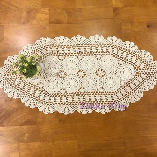 [HOME]桌旗 2款 40x80 手工勾針編織縷空蕾絲花邊桌墊 裝飾墊 盤墊 舖巾蓋巾桌布茶几布 Zakka 居家佈置
