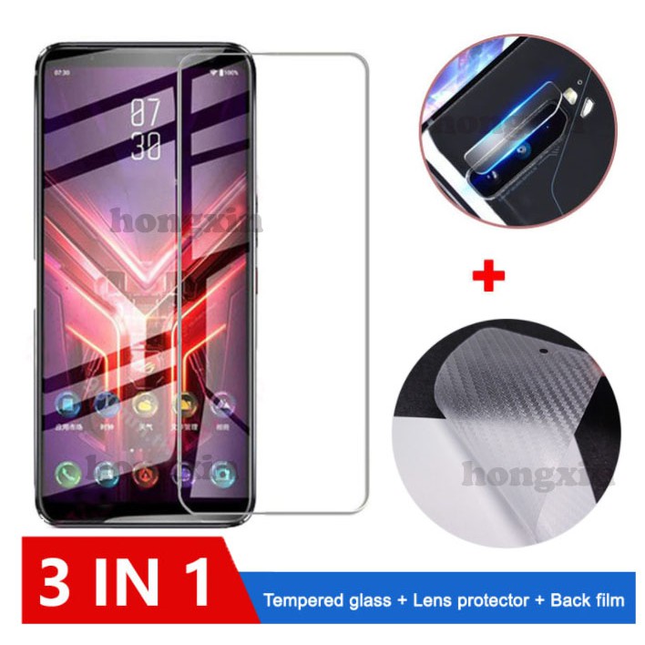(3in1) 華碩 ROG Phone 3 ROG Phone 2 ROG Phone 5 高清透明鋼化玻璃膜 + 相機