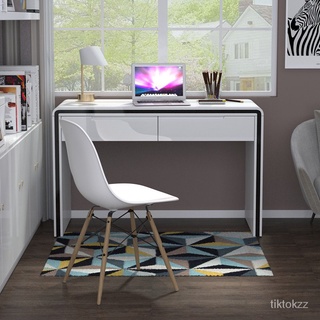 劍豪家居城電腦桌現代簡約白色烤漆小戶型臥室寫字檯家用台式辦公筆記本書桌