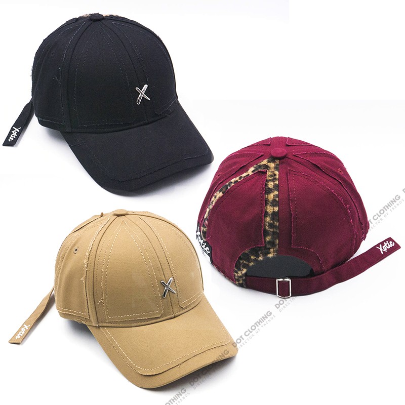 Xotic Gear Strapback 黑 卡其 酒紅 台灣自創 老帽 棒球帽 金屬X 拼布 縫線 豹紋