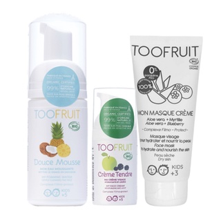 法國【TOOFRUIT】乾性膚質保養組 (潔顏慕斯＋滋養面膜＋水潤乳液) 兒童臉部保養 法國有機認證