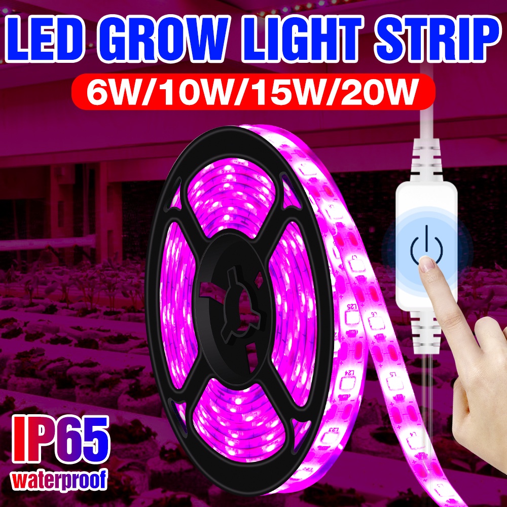 植物燈條 LED 植物燈 USB 全光譜生長燈觸摸開關可調光水族水培系統培養