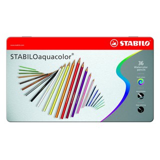 STABILO aquacolor系列 水溶性色鉛筆 36色 36支裝 金屬鐵盒裝*1636-5