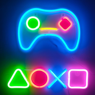 遊戲霓虹燈 LED電競房裝飾 PS4 手柄符號