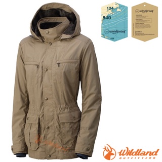 【荒野 WildLand】女款 絲絨防風保暖時尚外套 夾克 抗靜電 不起毛球 透氣 舒適 0A32907 黃卡其