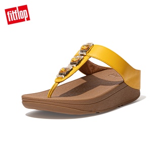 【FitFlop】FINO CRYSTAL LOCK TOE-POST SANDALS寶石裝飾夾腳涼鞋-女(夕陽黃)