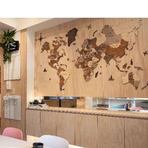 立體實木地圖 世界地圖 室內設計