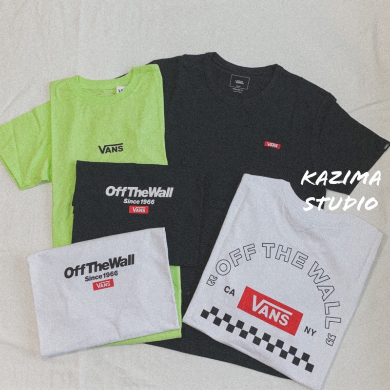 Kazima Vans 大 小 Logo T Shirt T恤 短袖 上衣 短T 黑 白 黑色 白色 蘋果綠 螢光綠