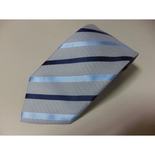 ANTONIO BALDAN 藍色斜紋 斜條紋 男用 手打領帶