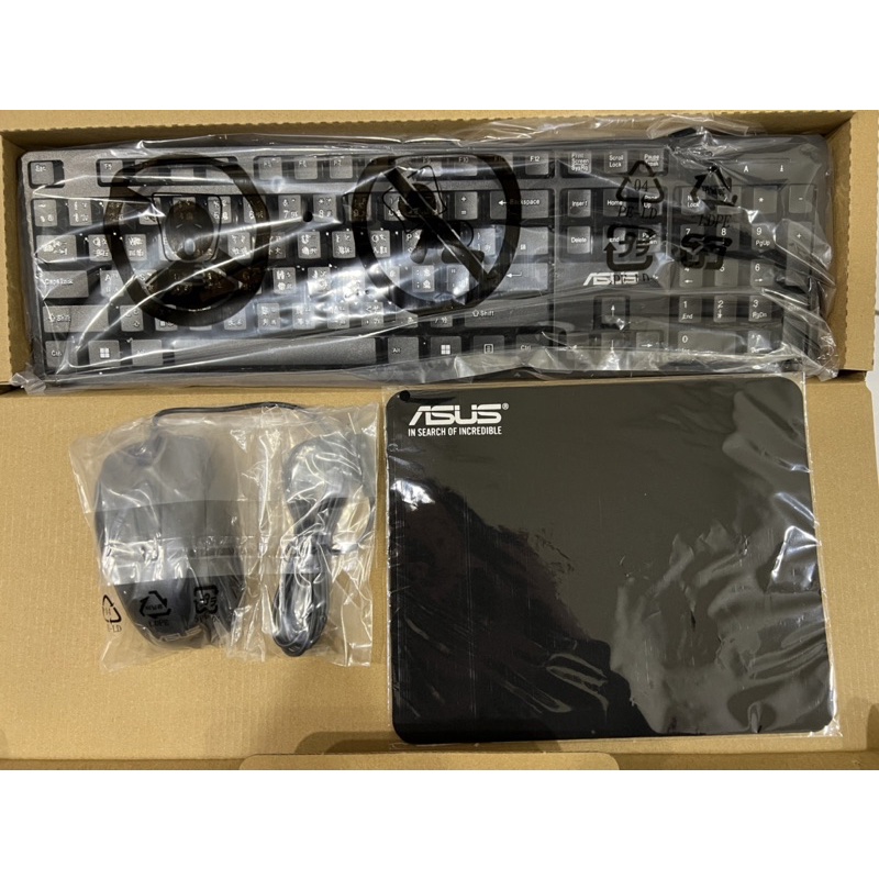全新ASUS K49鍵盤+JM3滑鼠+滑鼠墊(不拆售)