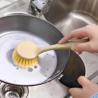 【MOMO生活】鍋刷 洗鍋神器 清潔洗碗刷 可掛式不沾油長柄小麥秸稈 洗鍋刷洗碗
