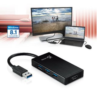 j5create USB 3.0 轉HDMI+USB 3Hub 外接顯示卡(JUH450)