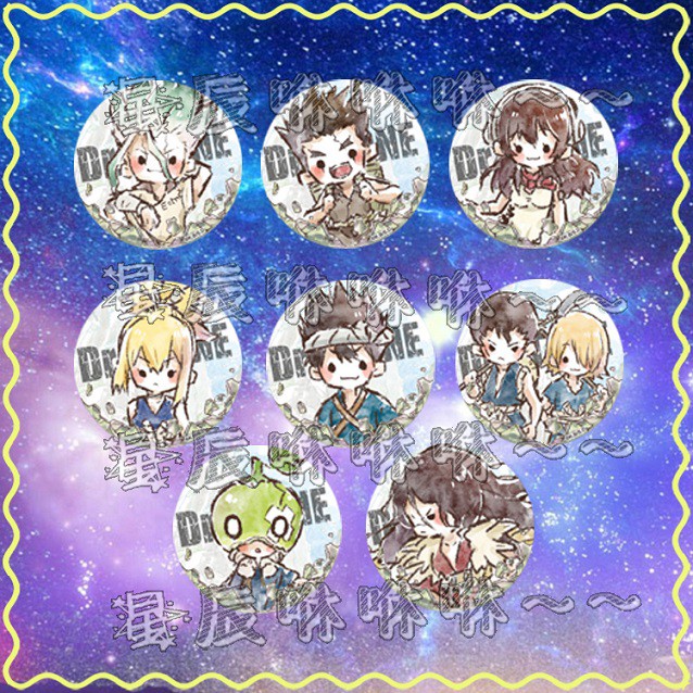 Dr Stone 新石紀胸章別針石神千空獅子王司琥珀鉻大木大樹小川杠金狼銀狼西瓜動漫 蝦皮購物