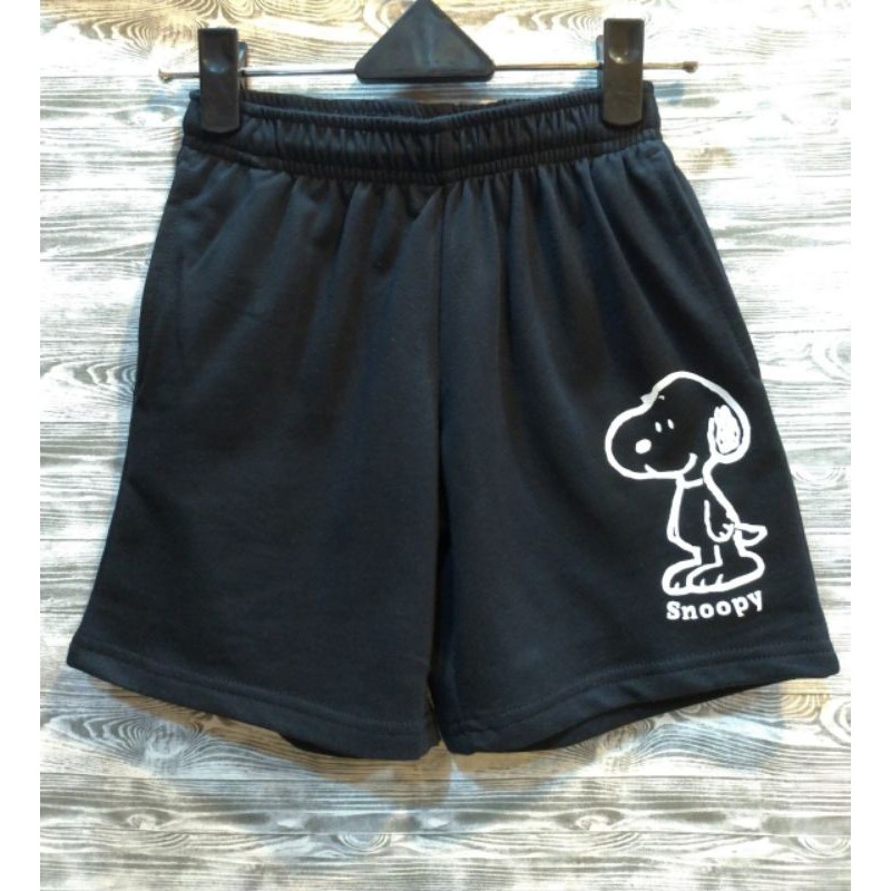史努比 台灣製造 黑色 五分 短褲 休閒褲 親子裝