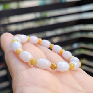 嗨，寶貝銀飾珠寶* 翡翠飾品☆緬甸玉A貨 典雅 甜美 乾淨 糯種白翡 黃翡翡翠手鍊 珠鍊 出清價