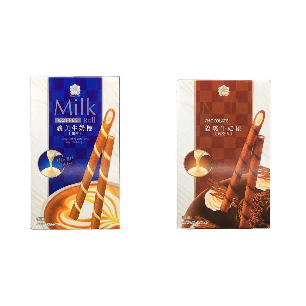 [停產品/即期品出清!] 義美牛奶捲(鮮乳卷)-巧克力/咖啡口味 95g