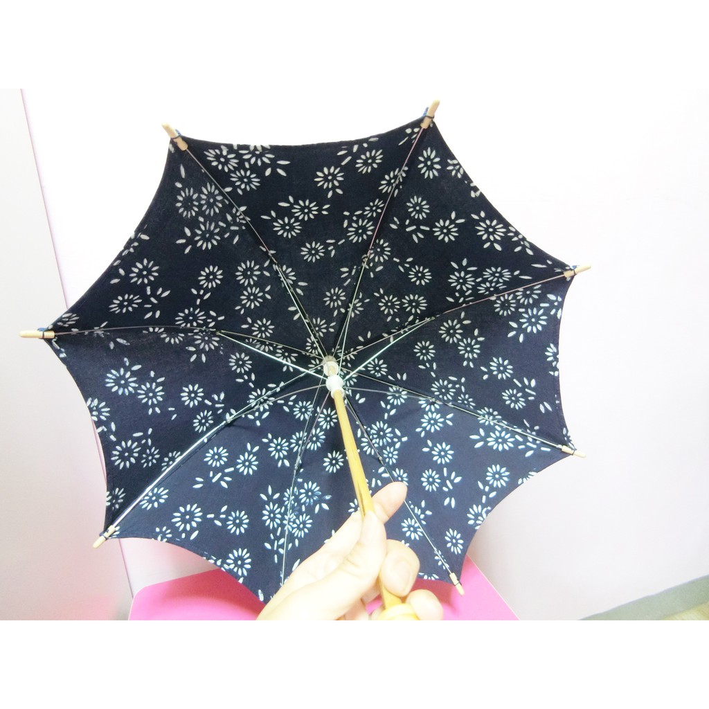 現貨快速出貨 藍染布傘客家文化竹傘長45cm 洋傘兒童小傘藍染傘文青風擺飾品裝飾用可 蝦皮購物