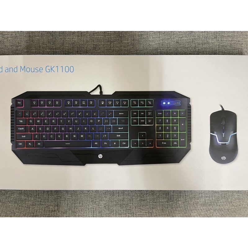 （免運）HP 發光遊戲鍵盤滑鼠組（有線）USB線連接 Gaming Keyboard and Mouse GK1100