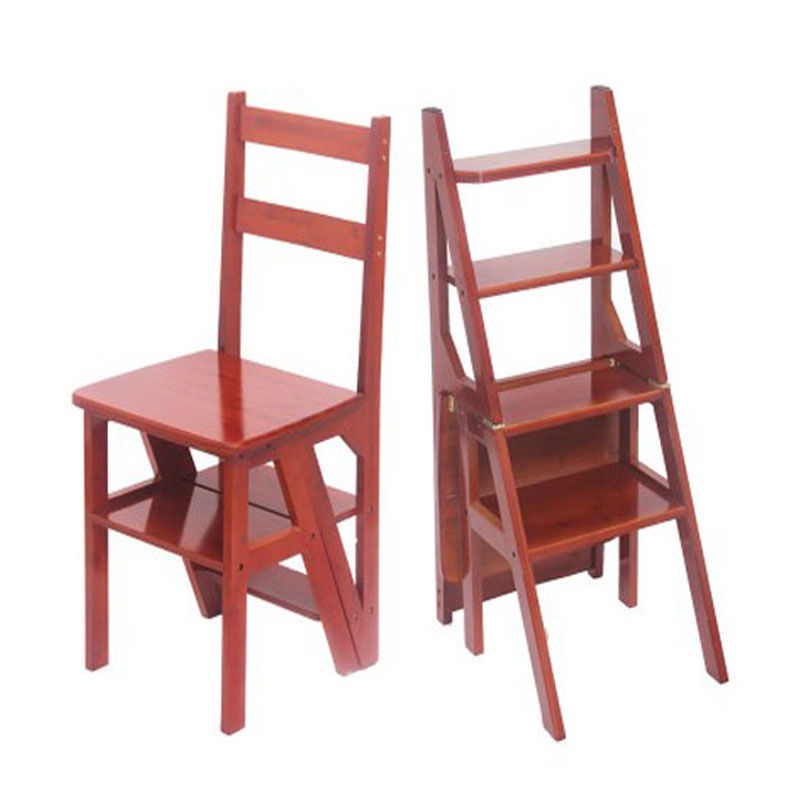 🔵【爆款 耐用 安全】🔵美式實木兩用樓梯椅人字梯子折疊椅家用多功能梯凳四層登高梯