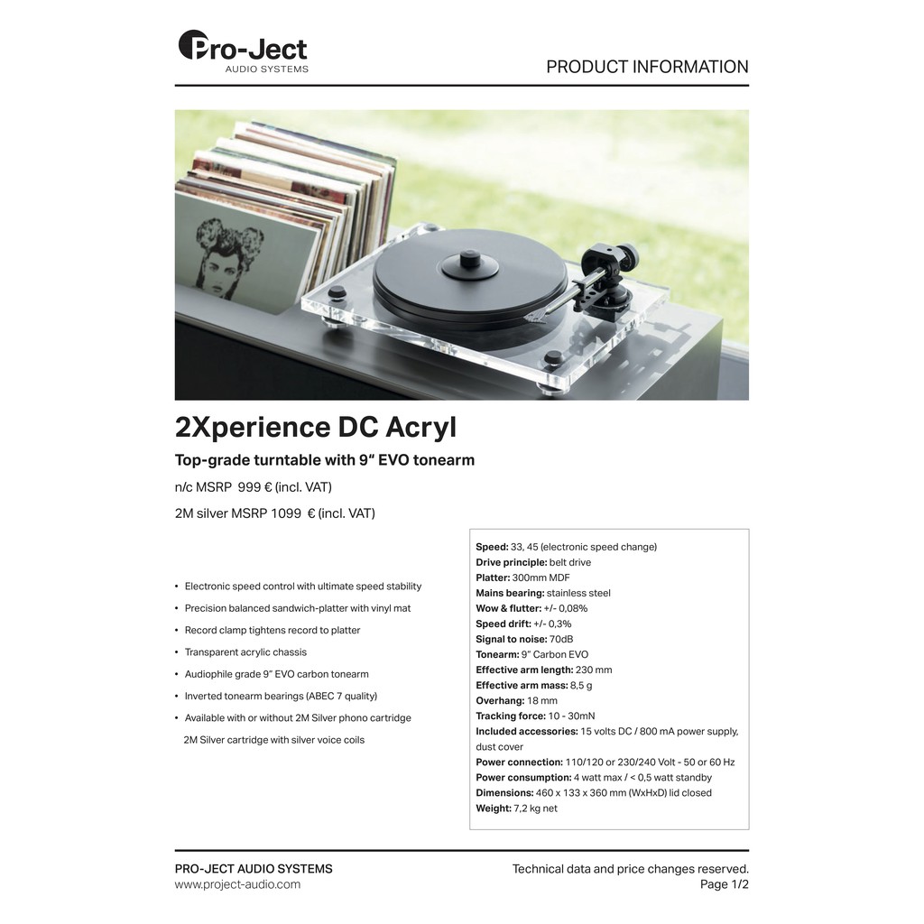 [ 沐耳 ] 奧地利 Pro-Ject 2Xperience Carbon 唱盤：壓克力底座，搭配 2M Red 唱頭