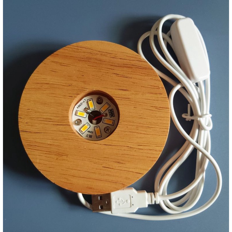 實木LED燈座、USB附開關，七彩燈座/球座/水晶/鹽燈座/發光燈座/實木底座