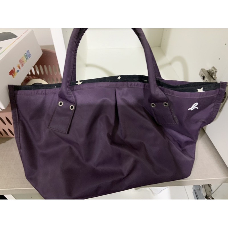 二手日本購買Agnes b.深紫色 限量星星款水餃包 包包